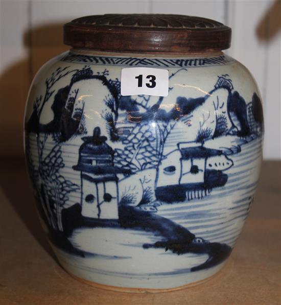 Blue & white ginger jar